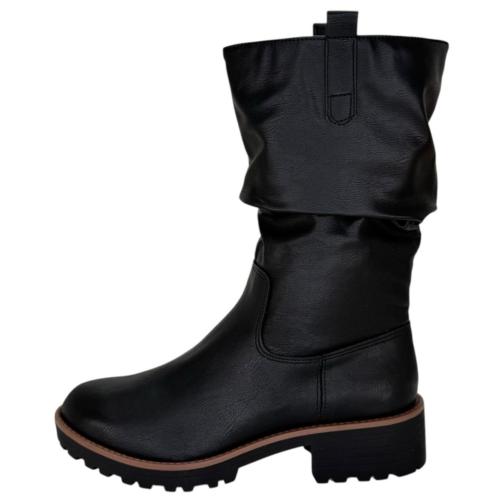 Sun + Stone Nelliee Black Faux Leather Mid-Calf Womens Boots Size 10M - Picture 3 of 11